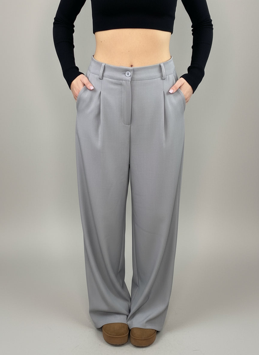 Pantalone Basic Boyfriend Grigio
