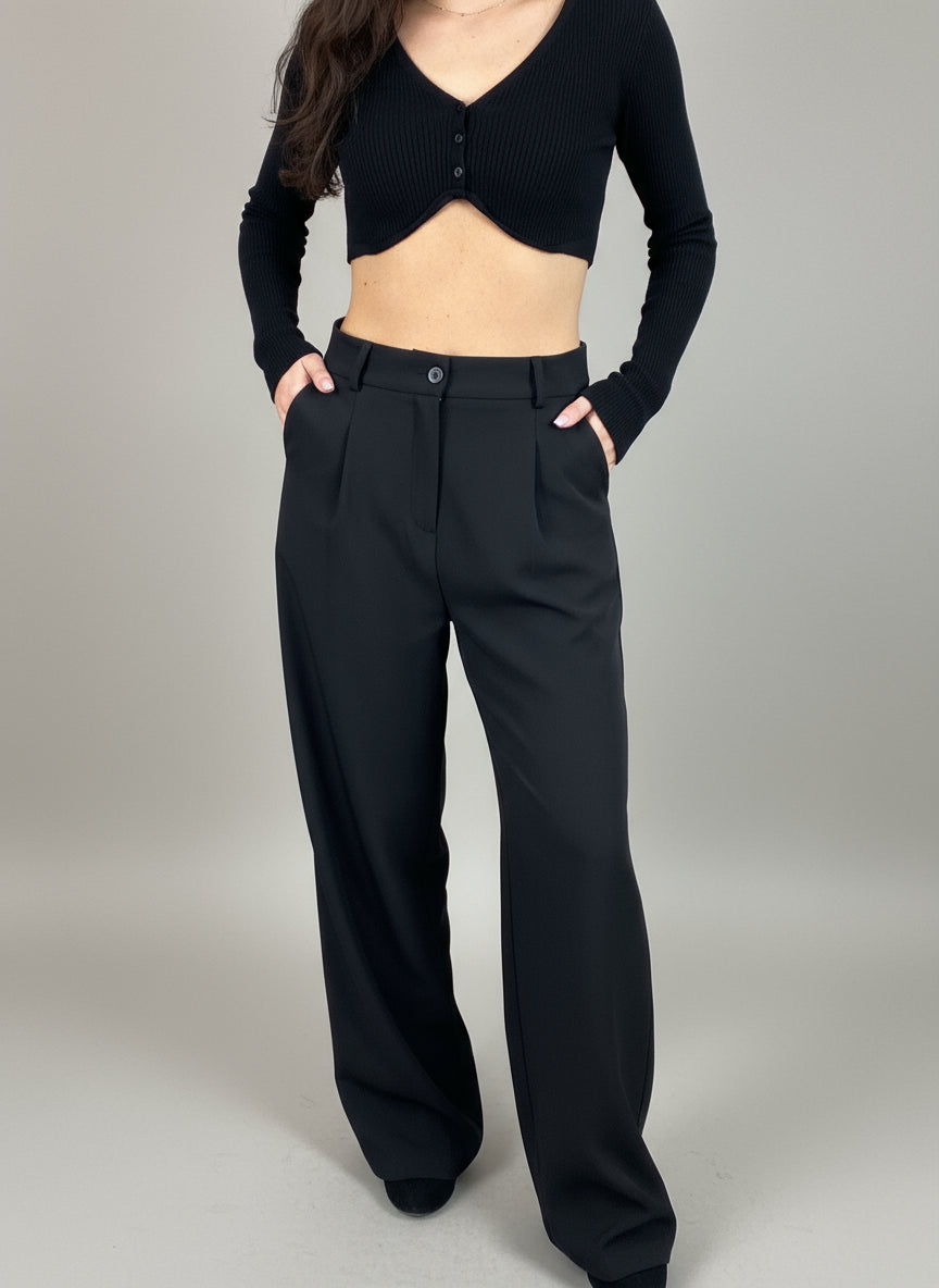 Pantalone Basic Boyfriend Nero
